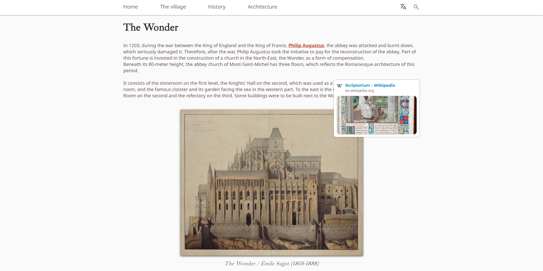 Mont-Saint-Michel website's third screenshot